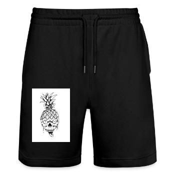Crazy Pineapple - Stanley/Stella Unisex Bio Joggingshorts Trainer  - Schwarz - Vorne - Nik (191cm) & Marisol (170cm)