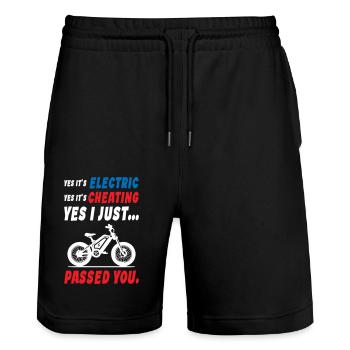 Yes it s E Bike - Stanley/Stella Unisex Bio Joggingshorts Trainer  - Schwarz - Vorne - Nik (191cm) & Marisol (170cm)