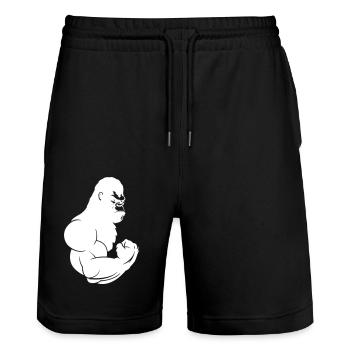 gorilla - Stanley/Stella Unisex Bio Joggingshorts Trainer  - Schwarz - Vorne - Nik (191cm) & Marisol (170cm)