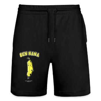 Ben Nana-DGN - Stanley/Stella Trainer Unisex Organic Jogging Shorts - black - Front - Nik (191cm) & Marisol (170cm)