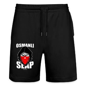 Osmanli Slap Hooded - Stanley/Stella Unisex Bio Joggingshorts Trainer  - Schwarz - Vorne - Nik (191cm) & Marisol (170cm)