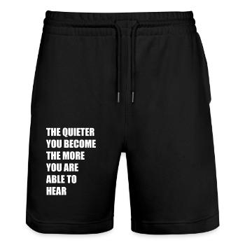 Motivational Quotes - Stanley/Stella Trainer Unisex Organic Jogging Shorts - black - Front - Nik (191cm) & Marisol (170cm)