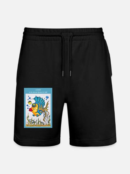 Eileen der leuchtende Fisch - Stanley/Stella Unisex Bio Joggingshorts Trainer - Schwarz