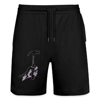 Zimmerer Hammer Silhouette Minimaliste - Short de jogging bio TRAINER Stanley/Stella unisexe - noir - Devant - Nik (191cm) & Marisol (170cm)
