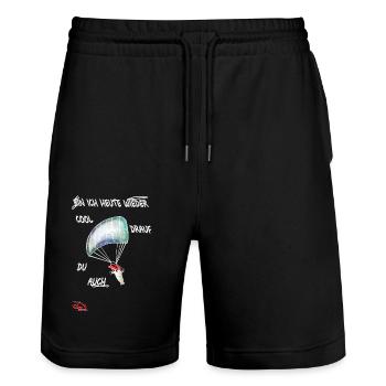 T-shirt de créateur ORIGINAL PAUKNER GRNA - Short de jogging bio TRAINER Stanley/Stella unisexe - noir - Devant - Nik (191cm) & Marisol (170cm)