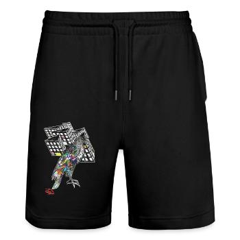 T-shirt de créateur ORIGINAL PAUKNER GRNA - Short de jogging bio TRAINER Stanley/Stella unisexe - noir - Devant - Nik (191cm) & Marisol (170cm)