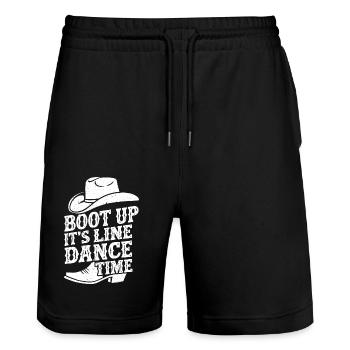 Cowboy-Style für Line Dance Fans - Stanley/Stella Unisex Bio Joggingshorts Trainer  - Schwarz - Vorne - Nik (191cm) & Marisol (170cm)