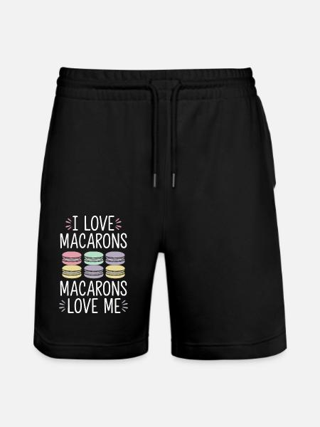 Love goes through macarons - Stanley/Stella Trainer Unisex Organic Jogging Shorts - black