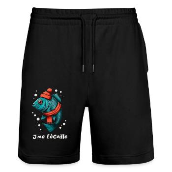 I scale - Stanley/Stella Trainer Unisex Organic Jogging Shorts - black - Front - Nik (191cm) & Marisol (170cm)