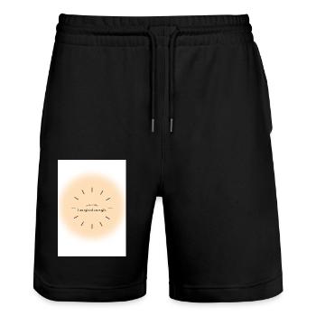 Today will be a good day - Stanley/Stella Trainer Unisex Organic Jogging Shorts - black - Front - Nik (191cm) & Marisol (170cm)