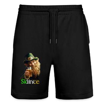 SLAINTE - SAINT PATRICK - un fheile padraig - Short de jogging bio TRAINER Stanley/Stella unisexe - noir - Devant - Nik (191cm) & Marisol (170cm)