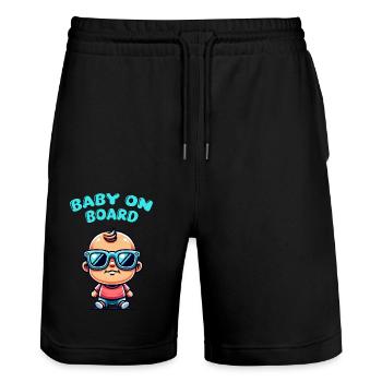 Lunettes de soleil Baby Comic - Short de jogging bio TRAINER Stanley/Stella unisexe - noir - Devant - Nik (191cm) & Marisol (170cm)