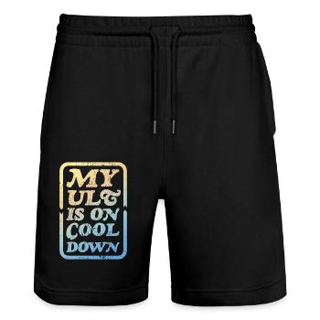 My ult is on cooldown - Stanley/Stella Trainer Unisex Organic Jogging Shorts - black - Front - Nik (191cm) & Marisol (170cm)