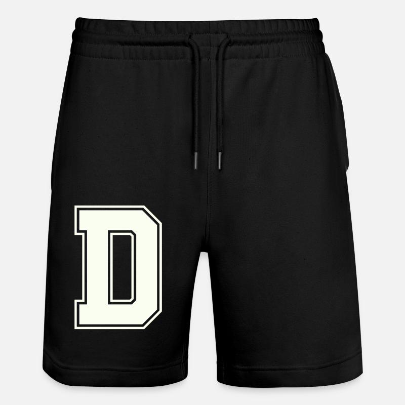 D Buchstabe - Stanley/Stella Unisex Bio Joggingshorts Trainer  - Schwarz