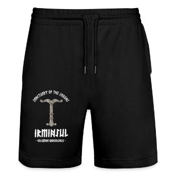 Irminsul - Pilier du monde - Short de jogging bio TRAINER Stanley/Stella unisexe - noir - Devant - Nik (191cm) & Marisol (170cm)