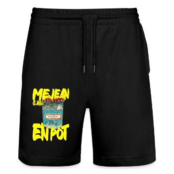 Anse Méjean in a pot - Stanley/Stella Trainer Unisex Organic Jogging Shorts - black - Front - Nik (191cm) & Marisol (170cm)