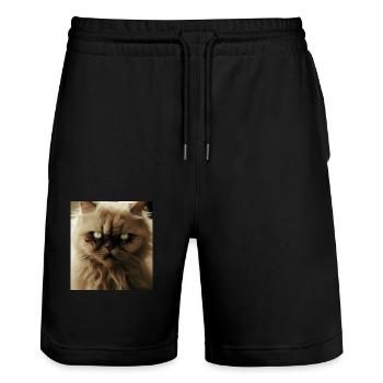 Persian cat Negan as a vampire - Stanley/Stella Trainer Unisex Organic Jogging Shorts - black - Front - Nik (191cm) & Marisol (170cm)