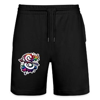 Zodiac: Schütze - Stanley/Stella Unisex Bio Joggingshorts Trainer  - Schwarz - Vorne - Nik (191cm) & Marisol (170cm)