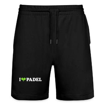 I Love Padel - Short de jogging bio TRAINER Stanley/Stella unisexe - noir - Devant - Nik (191cm) & Marisol (170cm)