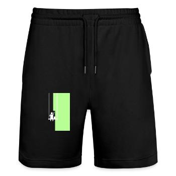Der Maler - Stanley/Stella Unisex Bio Joggingshorts Trainer  - Schwarz - Vorne - Nik (191cm) & Marisol (170cm)