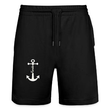 Famille - Short de jogging bio TRAINER Stanley/Stella unisexe - noir - Devant - Nik (191cm) & Marisol (170cm)