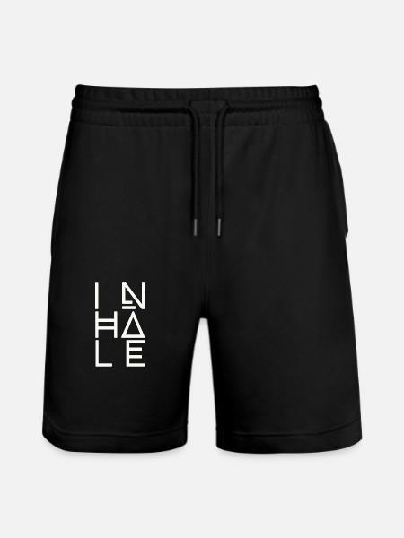 Breathe, inhale - Stanley/Stella Trainer Unisex Organic Jogging Shorts - black