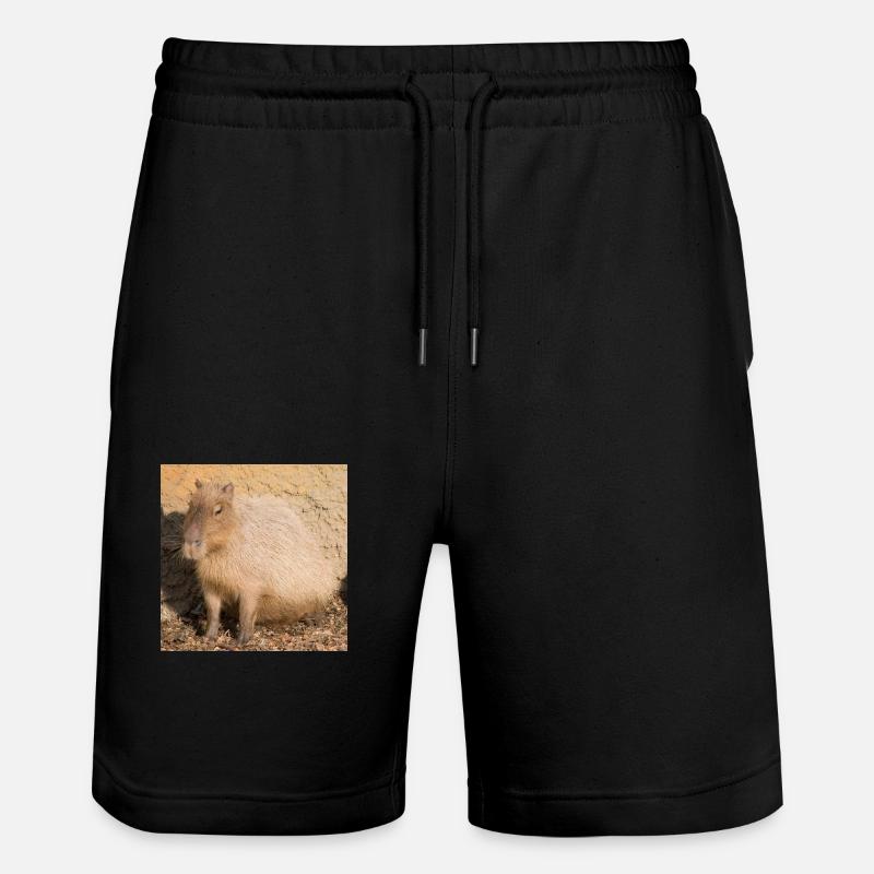 Capybara capybara (Hydrochoerus hydrochaeris) - Stanley/Stella Trainer Unisex Organic Jogging Shorts - black