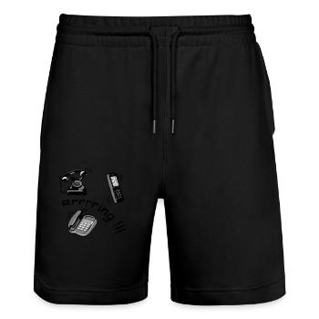 telephone - Short de jogging bio TRAINER Stanley/Stella unisexe - noir - Devant - Nik (191cm) & Marisol (170cm)