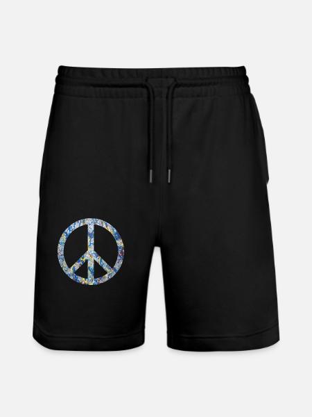 peace symbol e 205 - Stanley/Stella Trainer Unisex Organic Jogging Shorts - black