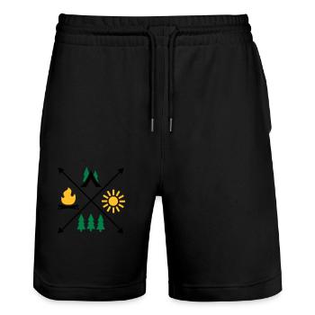 Camping - Stanley/Stella Unisex Bio Joggingshorts Trainer  - Schwarz - Vorne - Nik (191cm) & Marisol (170cm)