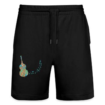 contrebasse e 4 - Short de jogging bio TRAINER Stanley/Stella unisexe - noir - Devant - Nik (191cm) & Marisol (170cm)