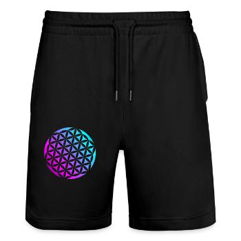 Fleur de vie - Short de jogging bio TRAINER Stanley/Stella unisexe - noir - Devant - Nik (191cm) & Marisol (170cm)