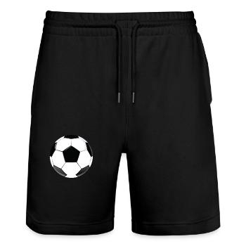 glänzendes Detail Fußball Fußball - Stanley/Stella Unisex Bio Joggingshorts Trainer  - Schwarz - Vorne - Nik (191cm) & Marisol (170cm)