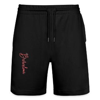 Barcelona - Stanley/Stella Trainer Unisex Organic Jogging Shorts - black - Front - Nik (191cm) & Marisol (170cm)