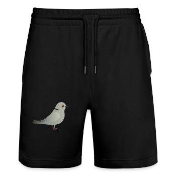Turtle Dove - Stanley/Stella Trainer Unisex Organic Jogging Shorts - black - Front - Nik (191cm) & Marisol (170cm)