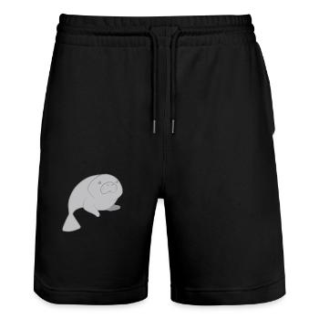Süße runde Seekuh - Stanley/Stella Unisex Bio Joggingshorts Trainer  - Schwarz - Vorne - Nik (191cm) & Marisol (170cm)