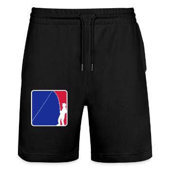 bleu rouge logo pêcheur sport silhouette clipart hobb - Short de jogging bio TRAINER Stanley/Stella unisexe - noir - Devant - Nik (191cm) & Marisol (170cm)