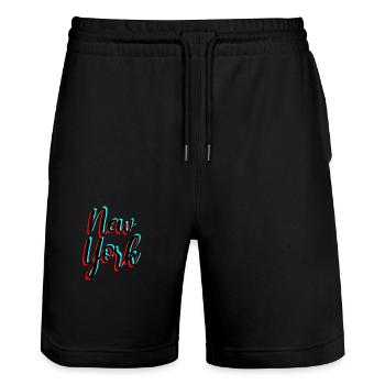 New York - Stanley/Stella Unisex Bio Joggingshorts Trainer  - Schwarz - Vorne - Nik (191cm) & Marisol (170cm)