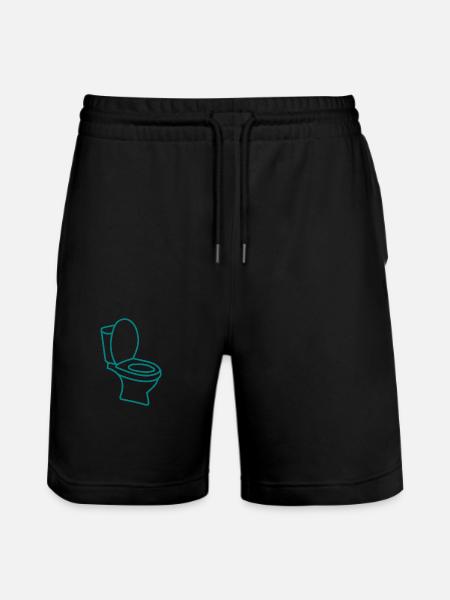 Klo WC Toilette - Stanley/Stella Unisex Bio Joggingshorts Trainer  - Schwarz