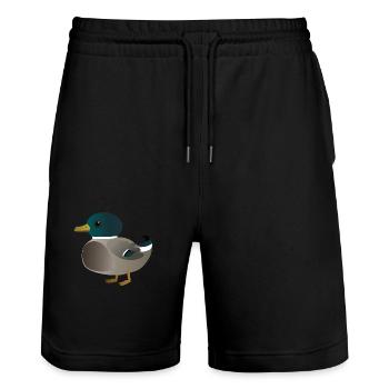 Cute little duck - Stanley/Stella Trainer Unisex Organic Jogging Shorts - black - Front - Nik (191cm) & Marisol (170cm)