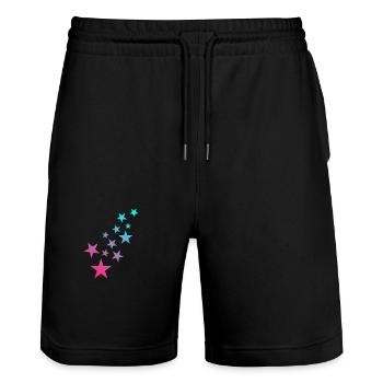 Modèle astérisque symbole étoile - Short de jogging bio TRAINER Stanley/Stella unisexe - noir - Devant - Nik (191cm) & Marisol (170cm)