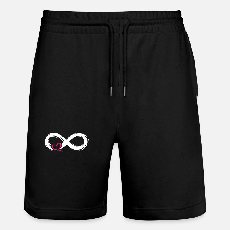 Symbole d'amour infini avec coeur - Short de jogging bio TRAINER Stanley/Stella unisexe - noir