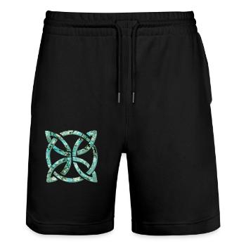 noeud celtique 10 e 247 - Short de jogging bio TRAINER Stanley/Stella unisexe - noir - Devant - Nik (191cm) & Marisol (170cm)