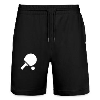 Tennis de table raquette tennis de table joueur de tennis de table - Short de jogging bio TRAINER Stanley/Stella unisexe - noir - Devant - Nik (191cm) & Marisol (170cm)