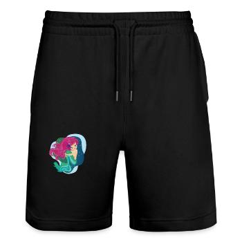 Sirène - Short de jogging bio TRAINER Stanley/Stella unisexe - noir - Devant - Nik (191cm) & Marisol (170cm)