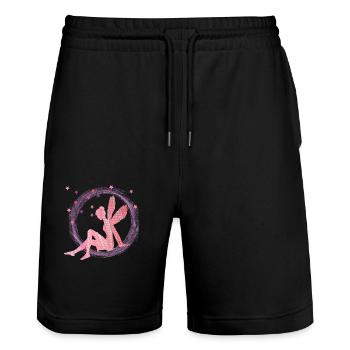 frais e 228 - Short de jogging bio TRAINER Stanley/Stella unisexe - noir - Devant - Nik (191cm) & Marisol (170cm)