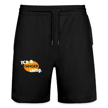 It's a ginger thing. - Stanley/Stella Trainer Unisex Organic Jogging Shorts - black - Front - Nik (191cm) & Marisol (170cm)