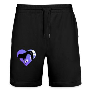 Cheval - Short de jogging bio TRAINER Stanley/Stella unisexe - noir - Devant - Nik (191cm) & Marisol (170cm)