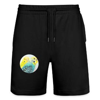 Perruches - Short de jogging bio TRAINER Stanley/Stella unisexe - noir - Devant - Nik (191cm) & Marisol (170cm)