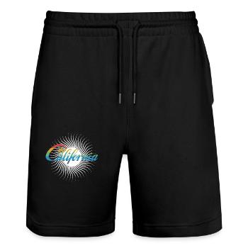 California sun | Sun of California - Stanley/Stella Trainer Unisex Organic Jogging Shorts - black - Front - Nik (191cm) & Marisol (170cm)